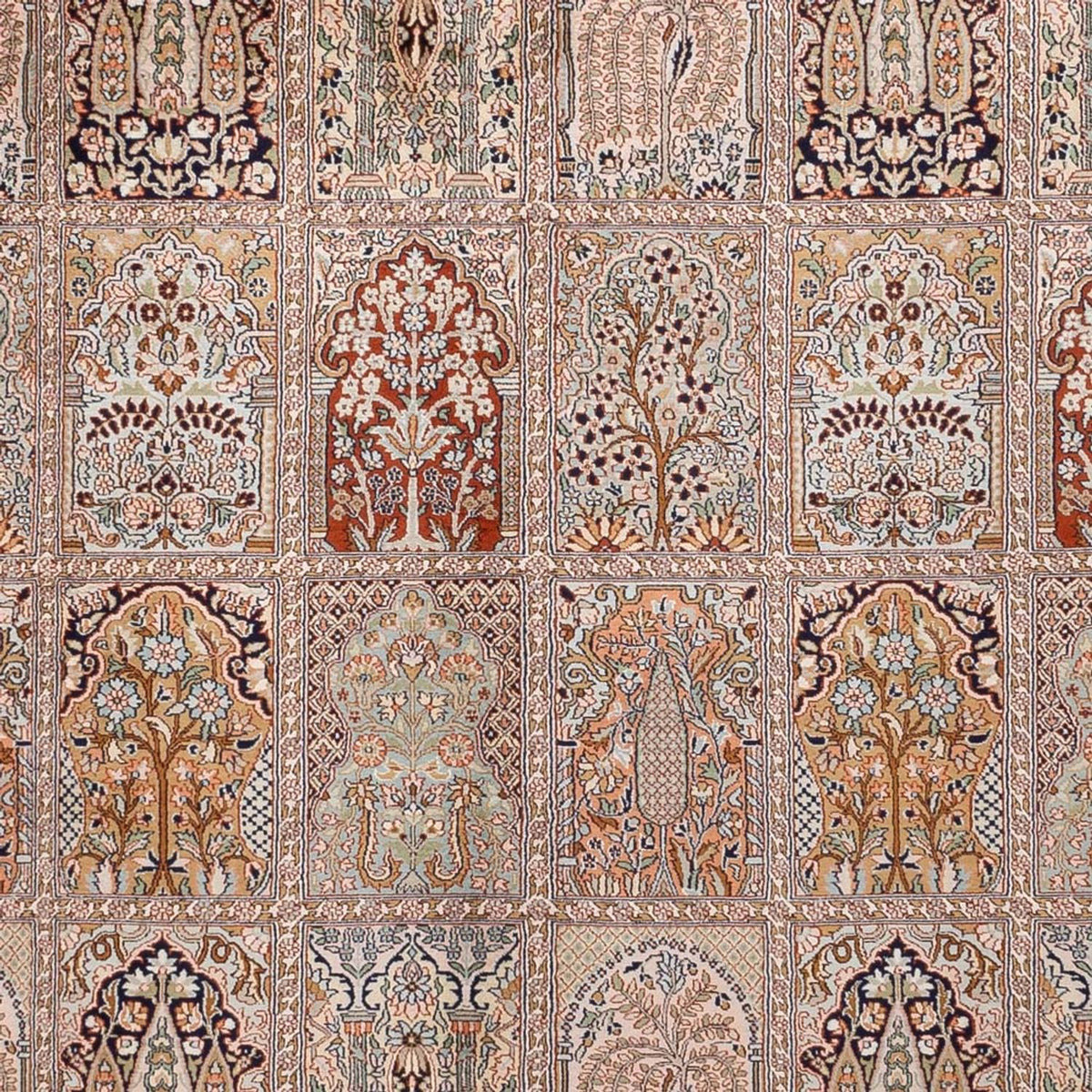 Zijden tapijt - Kashmir Silk - 362 x 274 cm - donker beige