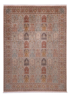 Zijden tapijt - Kashmir Silk - 372 x 277 cm - donker beige