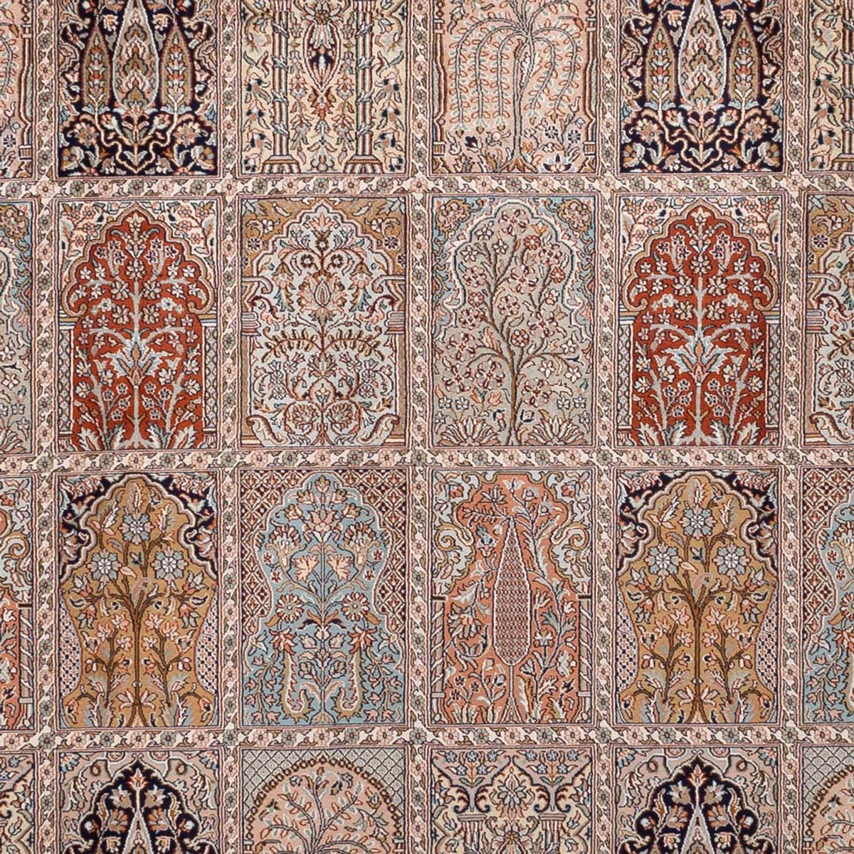 Zijden tapijt - Kashmir Silk - 372 x 277 cm - donker beige