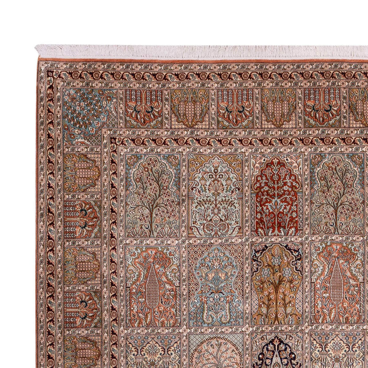 Zijden tapijt - Kashmir Silk - 372 x 277 cm - donker beige