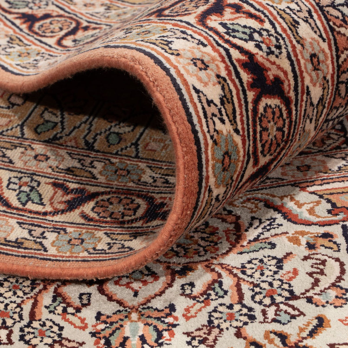Zijden tapijt - Kashmir Silk - 372 x 277 cm - donker beige