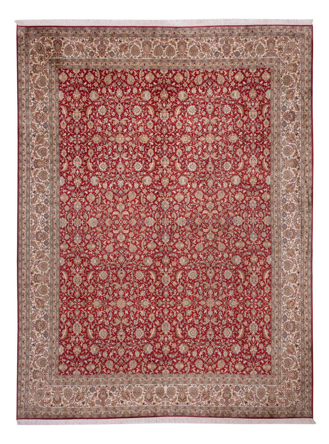 Zijden tapijt - Kashmir Silk - 369 x 279 cm - rood