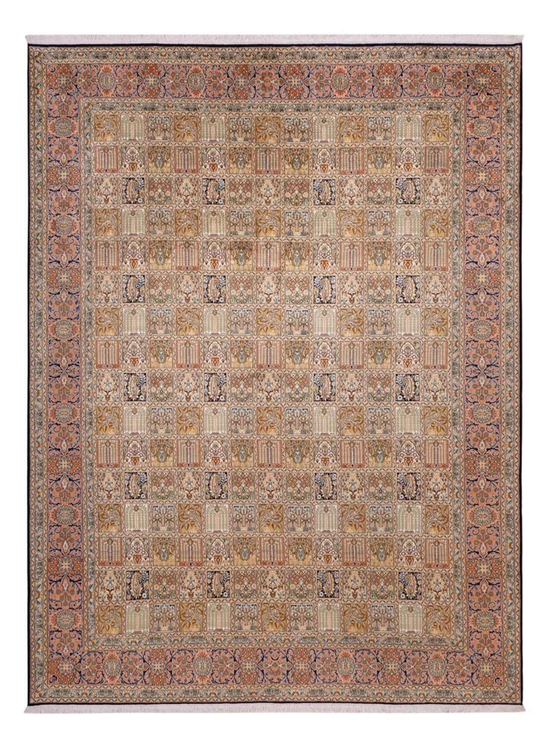 Zijden tapijt - Kashmir Silk - 330 x 246 cm - donker beige