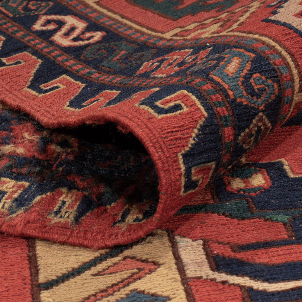 Kelim Teppich - Oriental - Soumak - 348 x 272 cm - dunkelrot