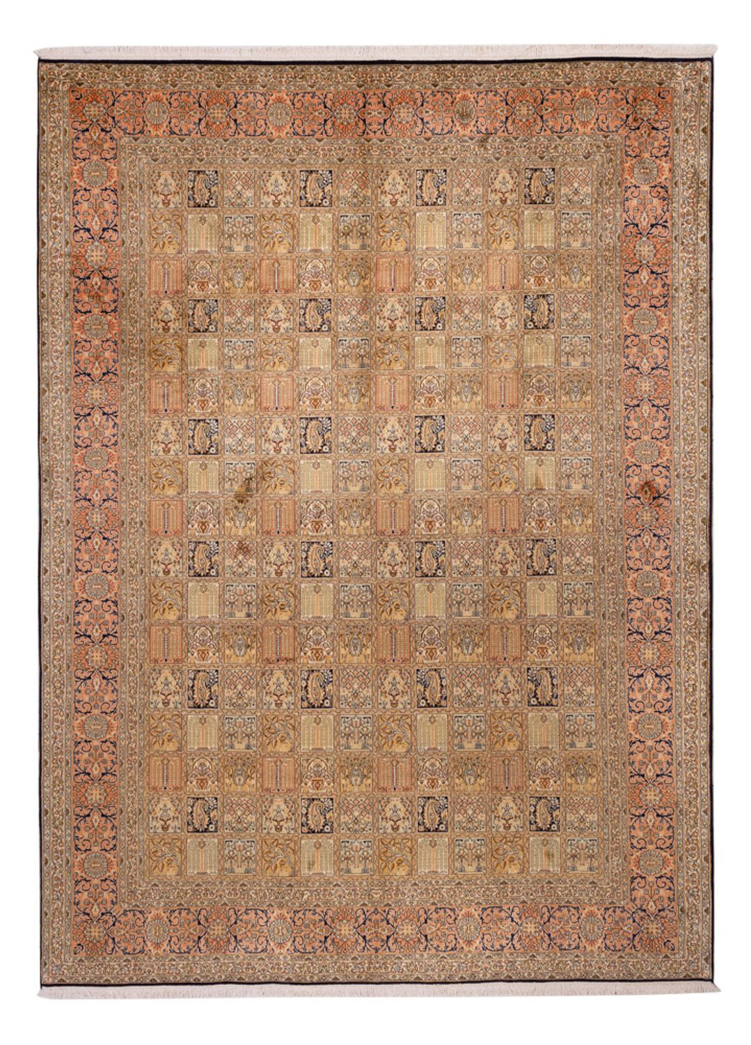 Zijden tapijt - Kashmir Silk - 339 x 246 cm - donker beige