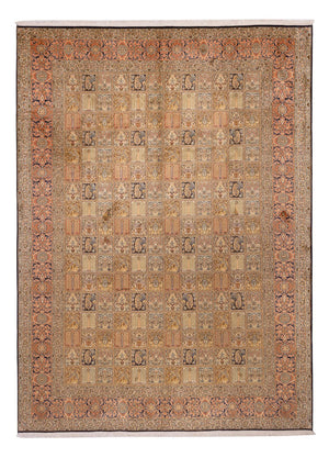 Zijden tapijt - Kashmir Silk - 339 x 246 cm - donker beige