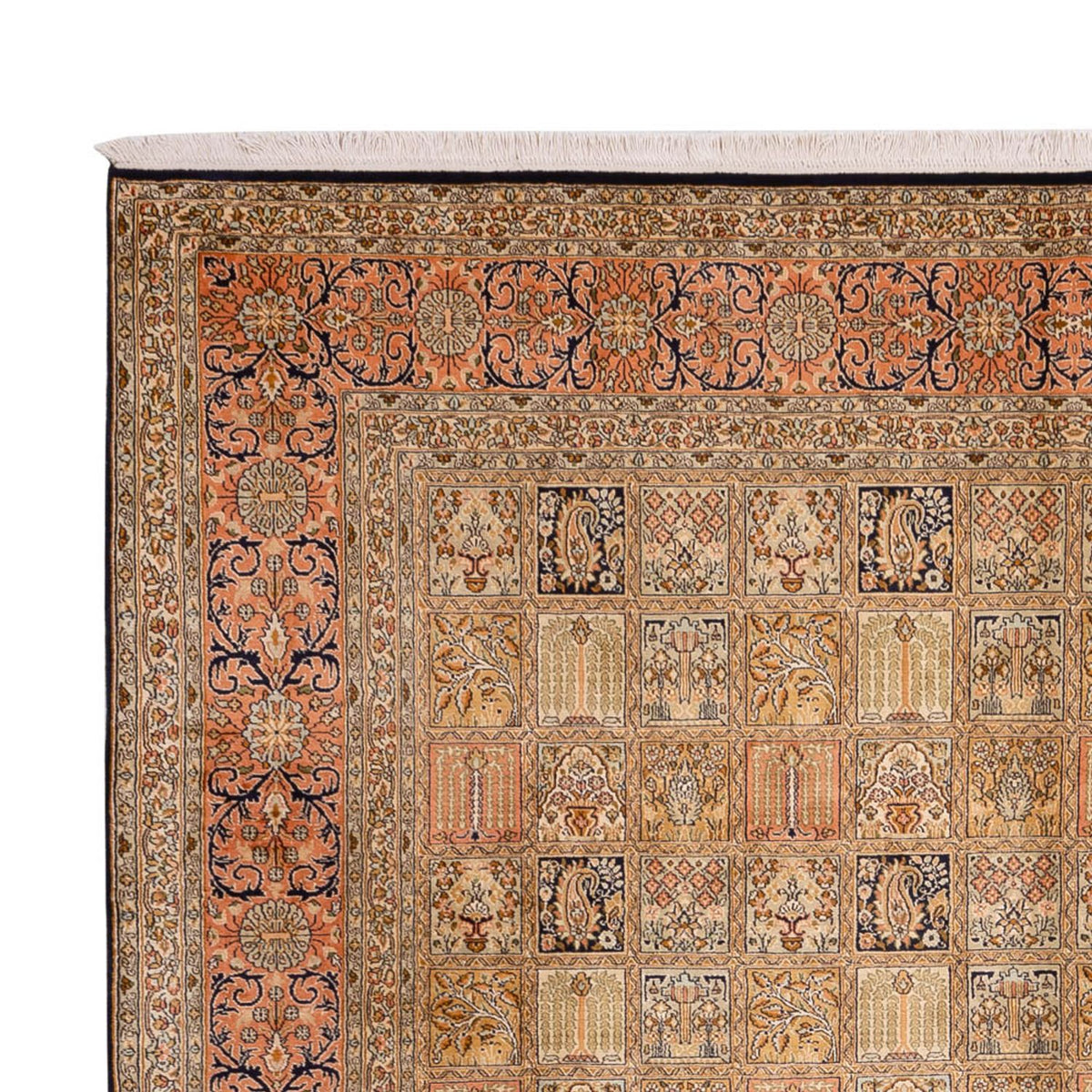 Zijden tapijt - Kashmir Silk - 339 x 246 cm - donker beige