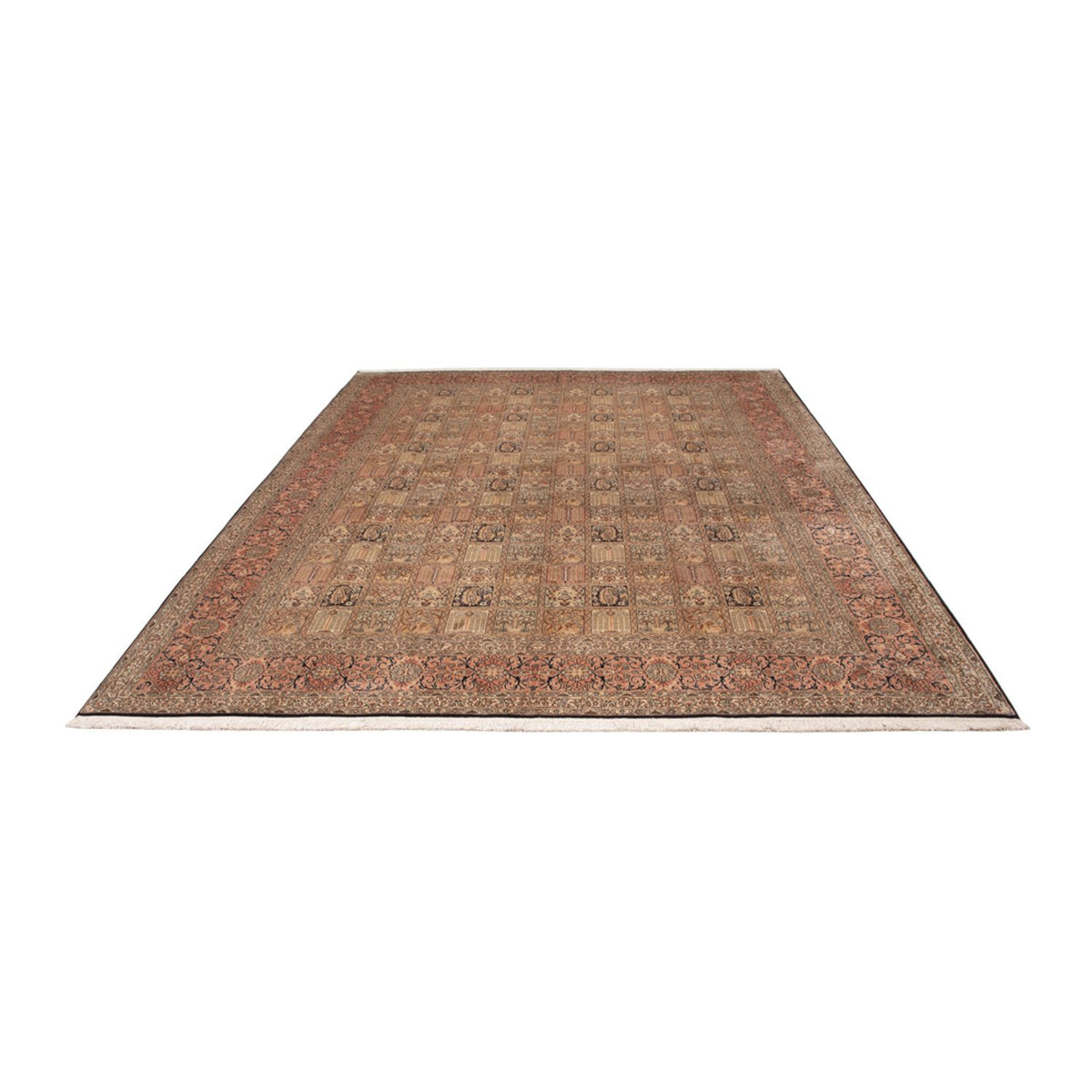 Zijden tapijt - Kashmir Silk - 339 x 246 cm - donker beige
