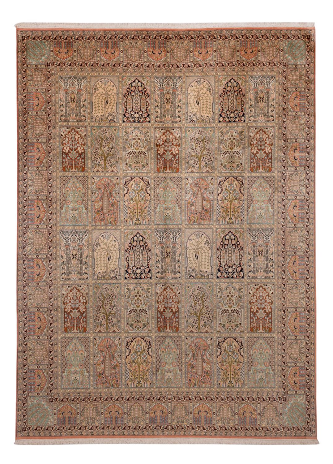 Zijden tapijt - Kashmir Silk - 324 x 238 cm - beige