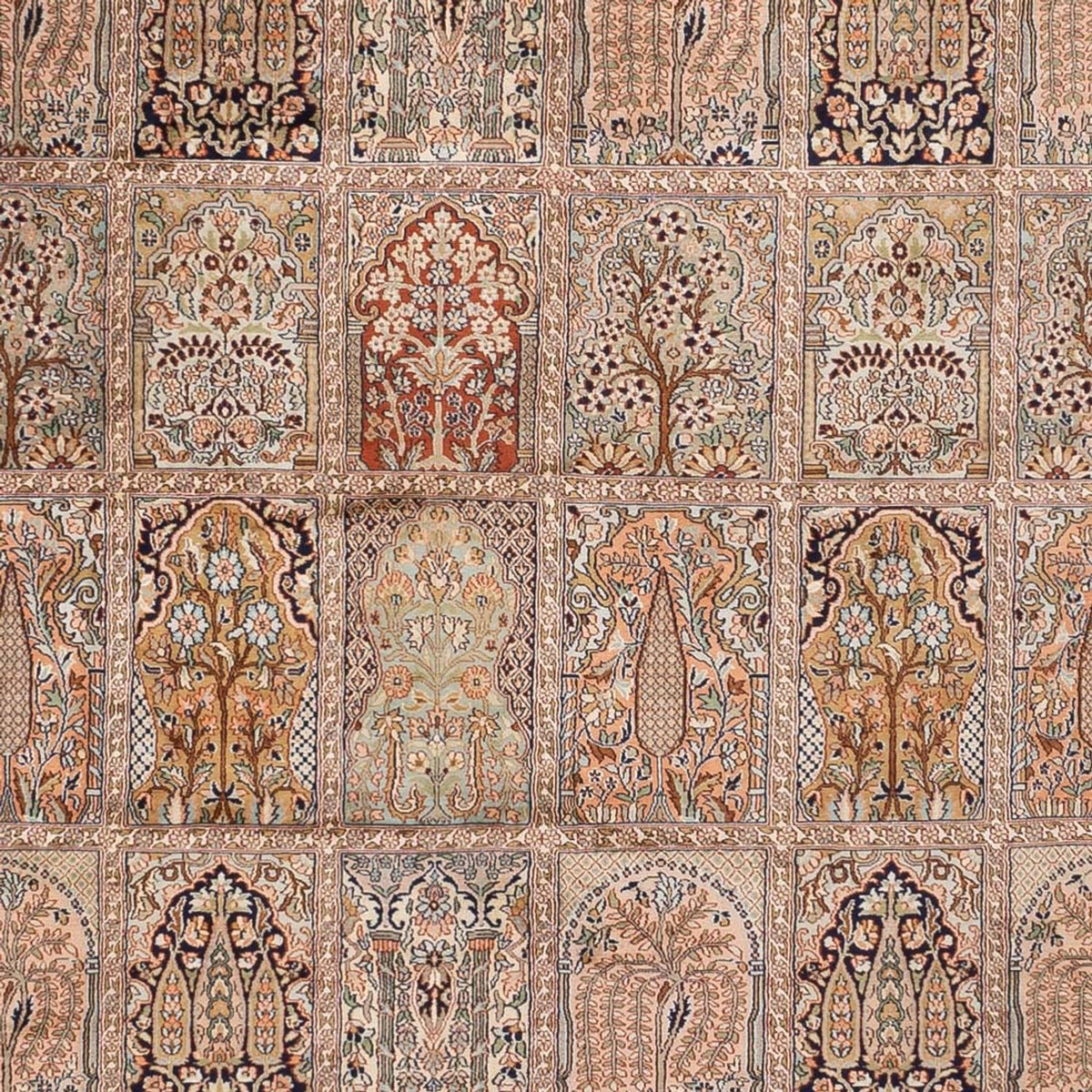 Zijden tapijt - Kashmir Silk - 403 x 298 cm - donker beige
