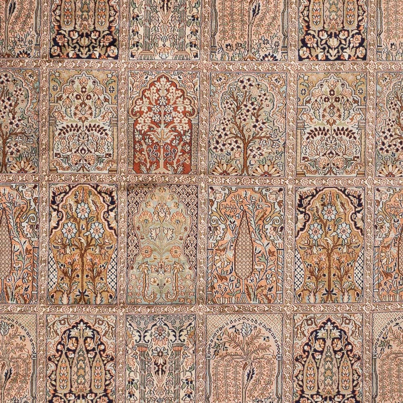 Zijden tapijt - Kashmir Silk - 403 x 298 cm - donker beige