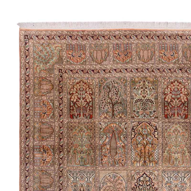 Zijden tapijt - Kashmir Silk - 403 x 298 cm - donker beige