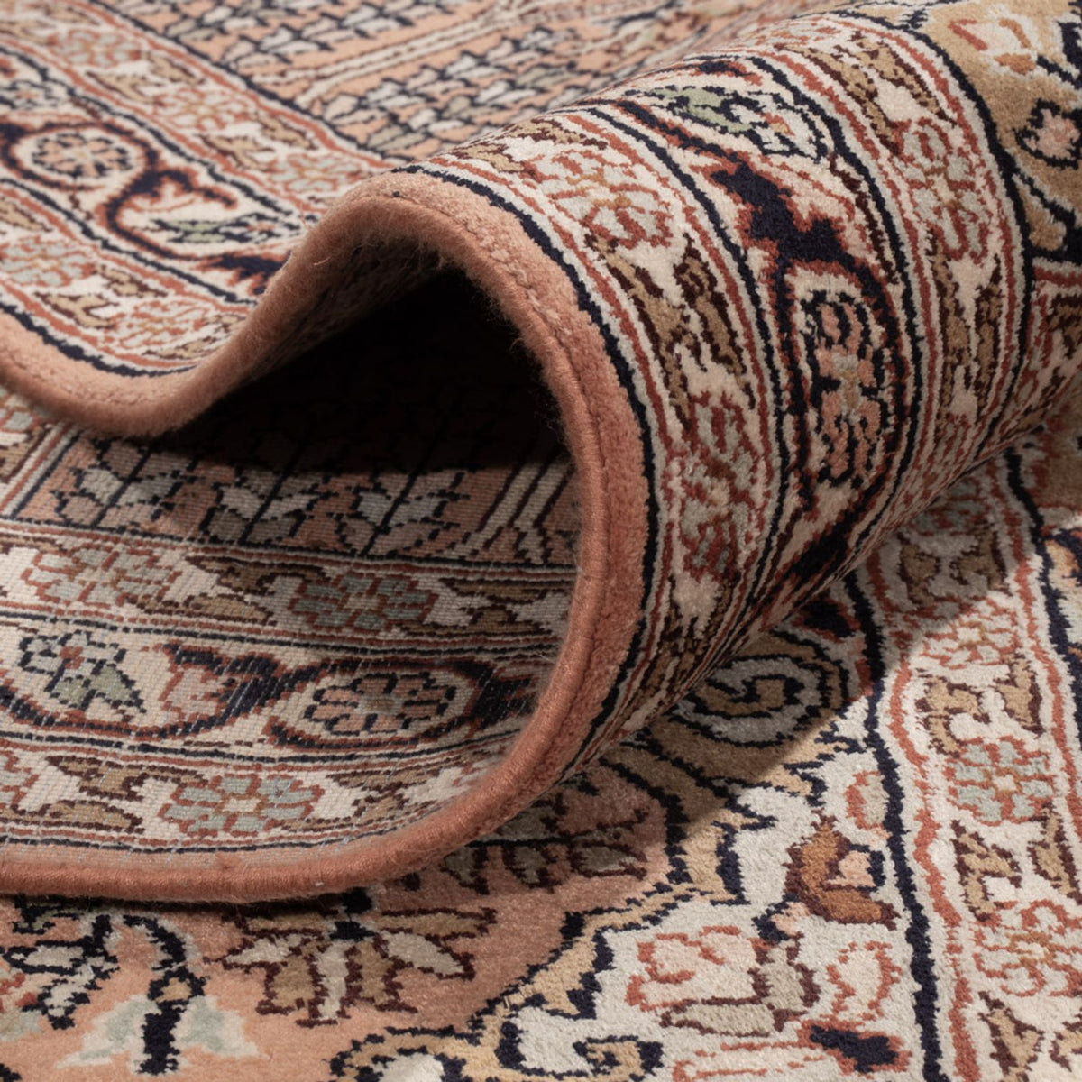 Zijden tapijt - Kashmir Silk - 403 x 298 cm - donker beige