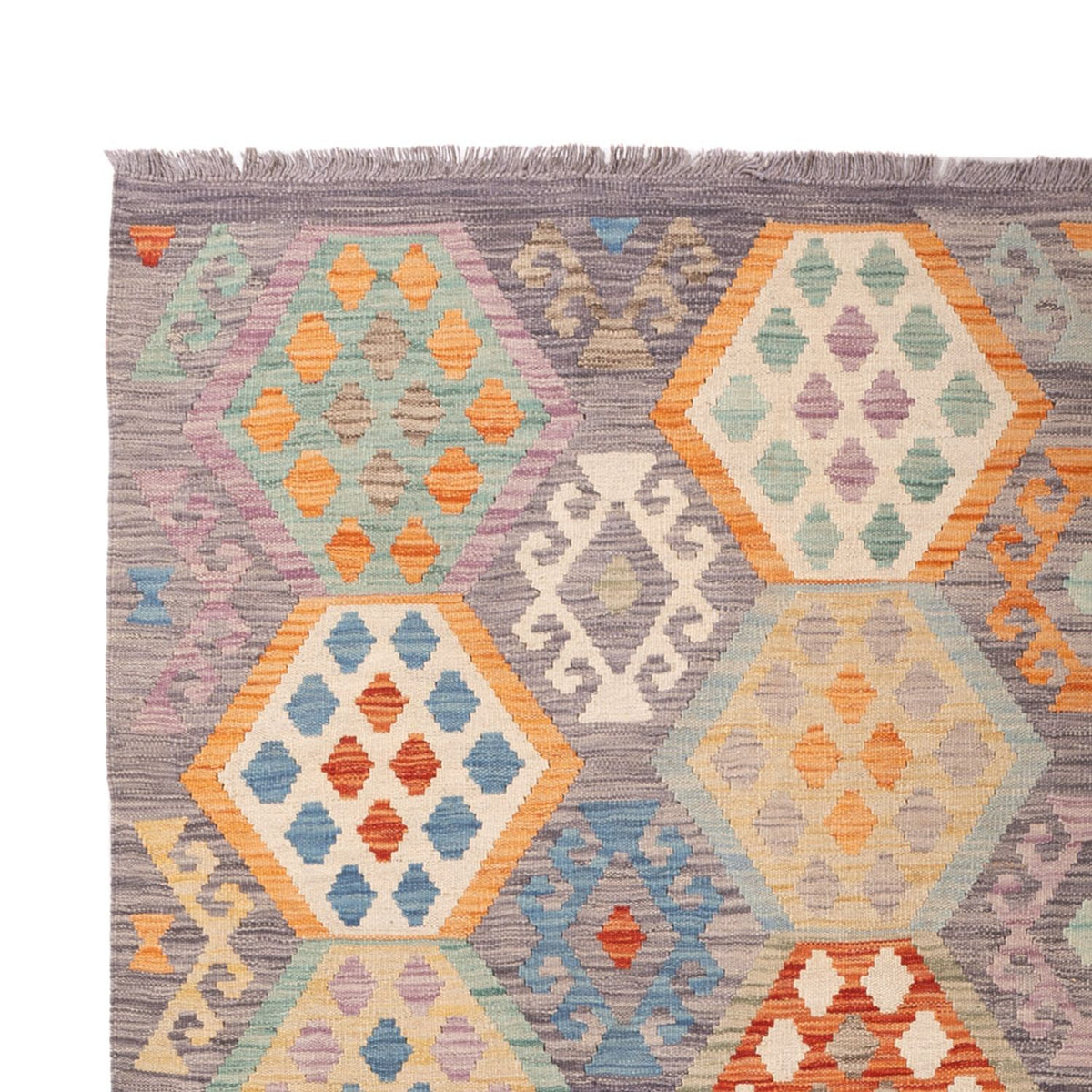 Kelim tapijt - Splash - 297 x 204 cm - veelkleurig