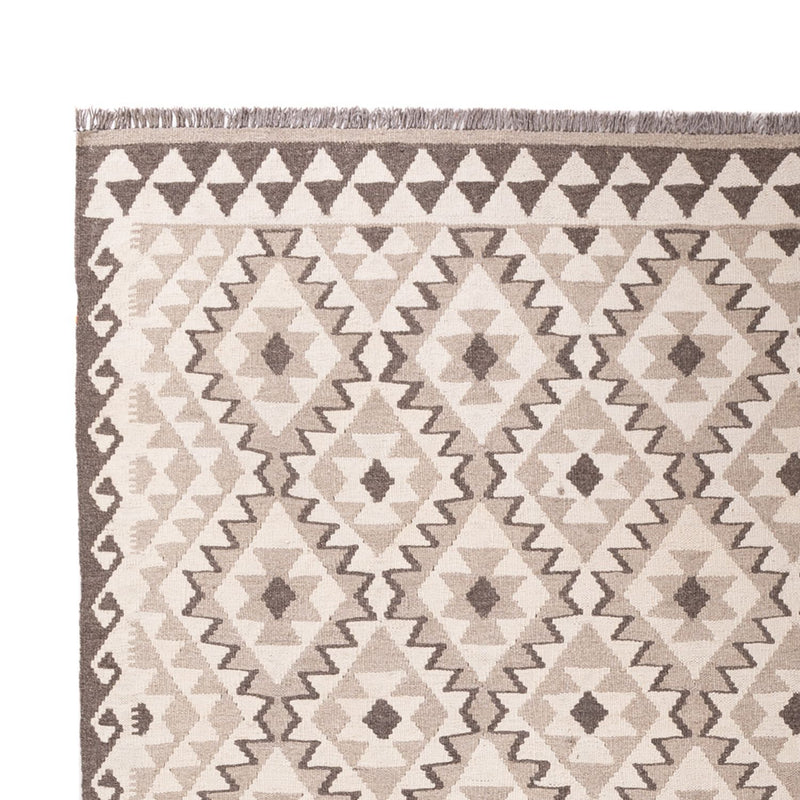 Kelim tapijt - Splash - 290 x 202 cm - lichtgrijs