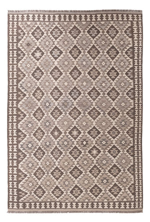 Kelim tapijt - Splash - 293 x 198 cm - lichtgrijs