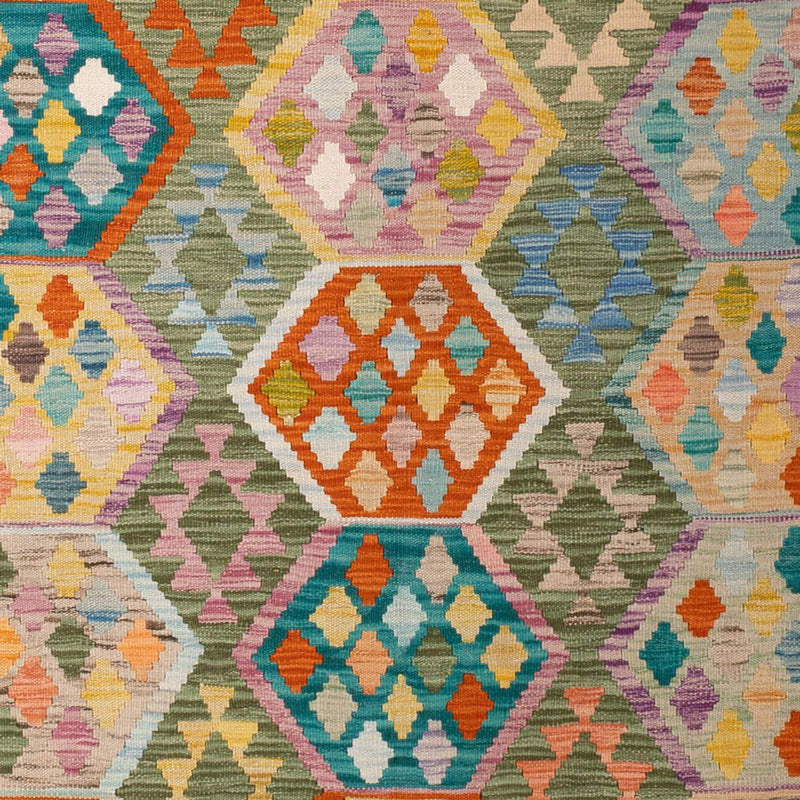 Kelim tapijt - Splash - 299 x 200 cm - veelkleurig