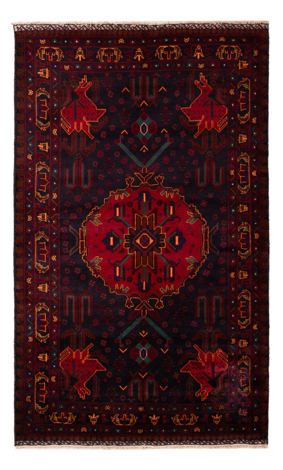 Baluch tapijt - 207 x 127 cm - donkerrood