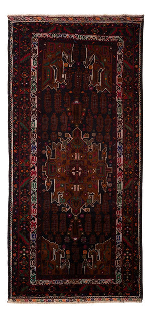 Loper Baluch tapijt - 222 x 103 cm - donkerrood