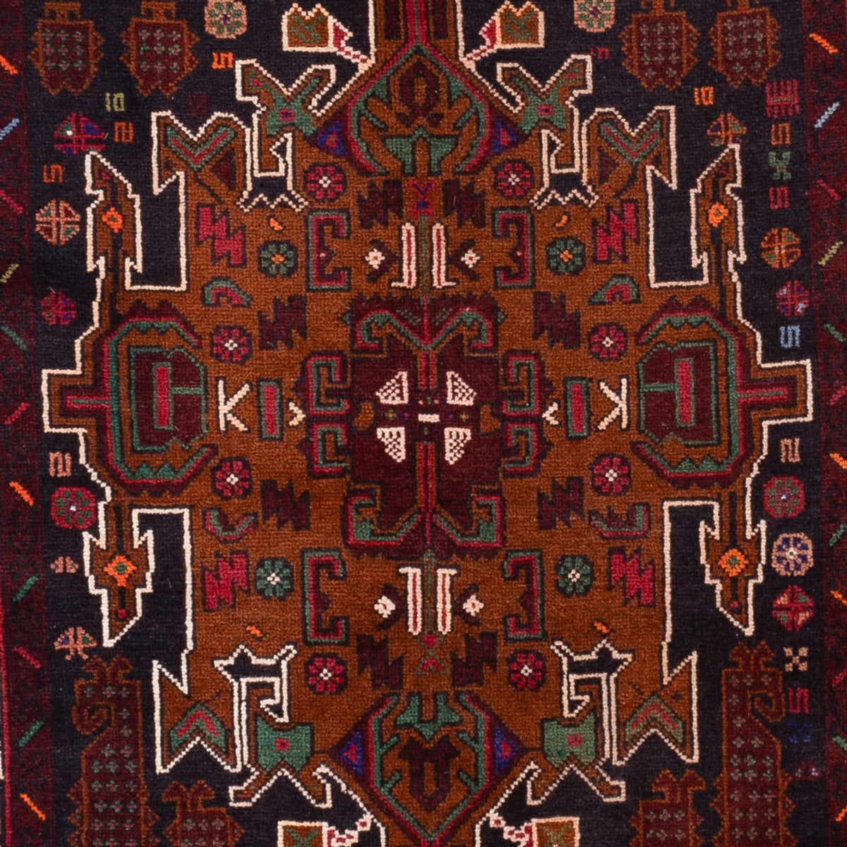 Loper Baluch tapijt - 222 x 103 cm - donkerrood