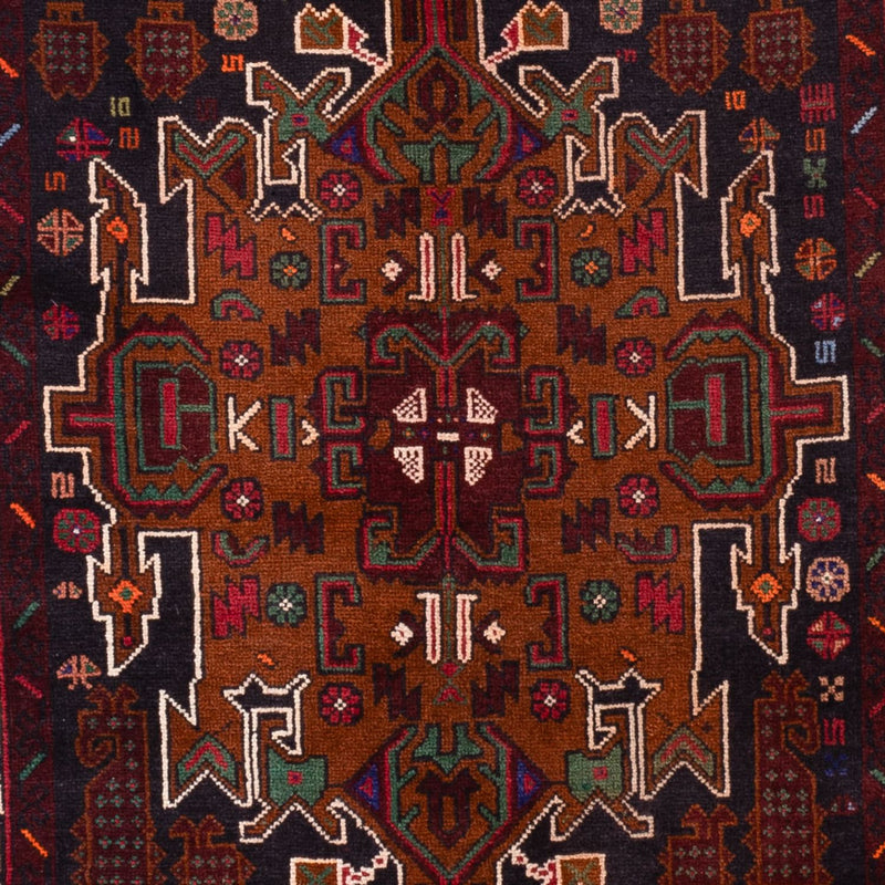 Loper Baluch tapijt - 222 x 103 cm - donkerrood