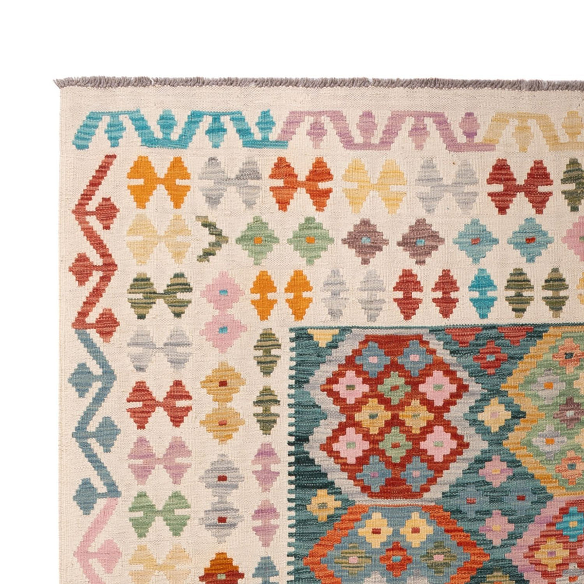 Kelim tapijt - Splash - 294 x 206 cm - veelkleurig