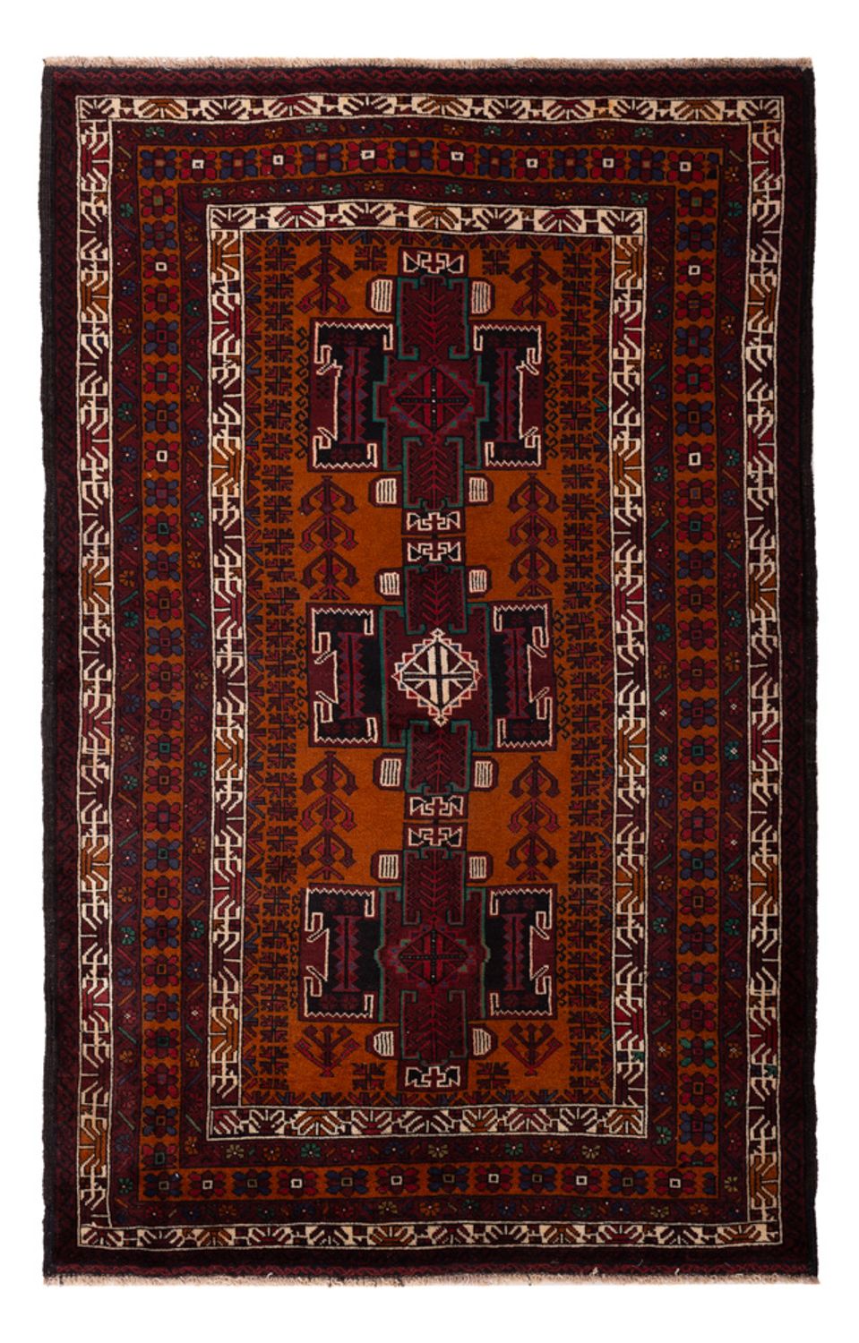 Baluch tapijt - 198 x 123 cm - donkerrood