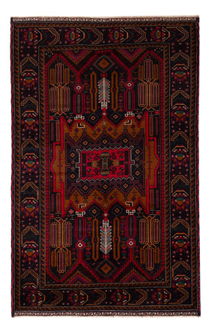 Baluch tapijt - 195 x 117 cm - donkerrood