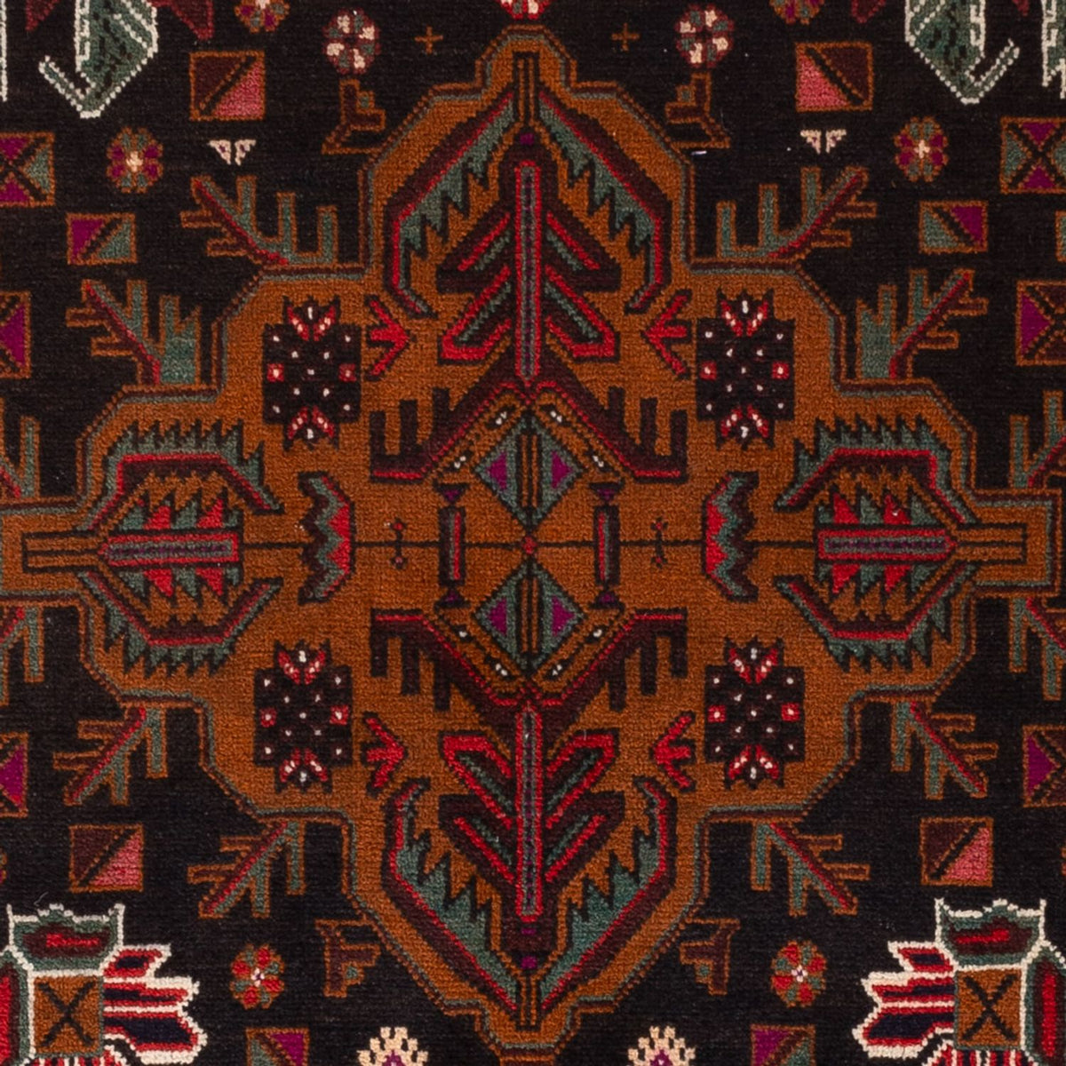 Loper Baluch tapijt - 201 x 114 cm - donkerrood