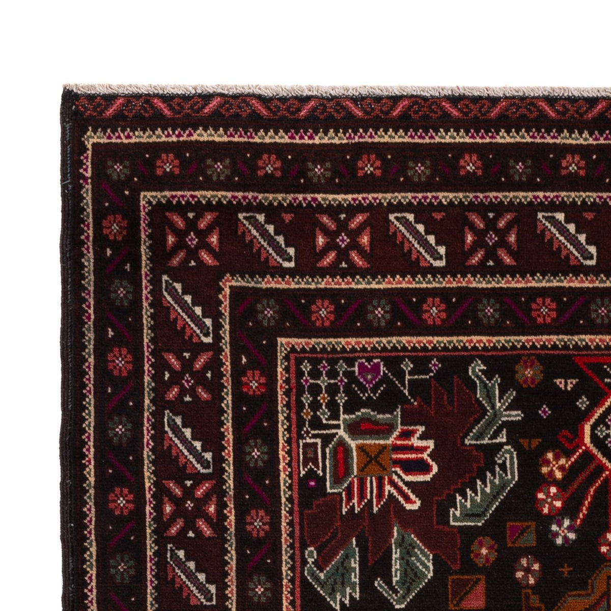 Loper Baluch tapijt - 201 x 114 cm - donkerrood