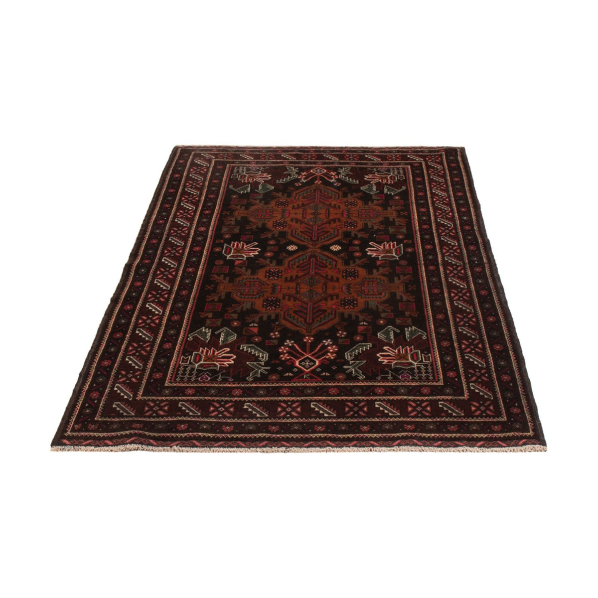 Loper Baluch tapijt - 201 x 114 cm - donkerrood