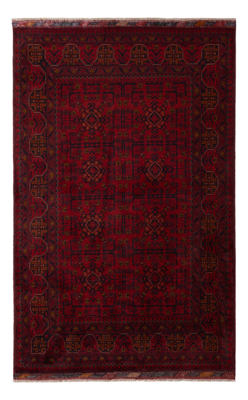 Afghaans tapijt - Kunduz - 197 x 127 cm - donkerrood