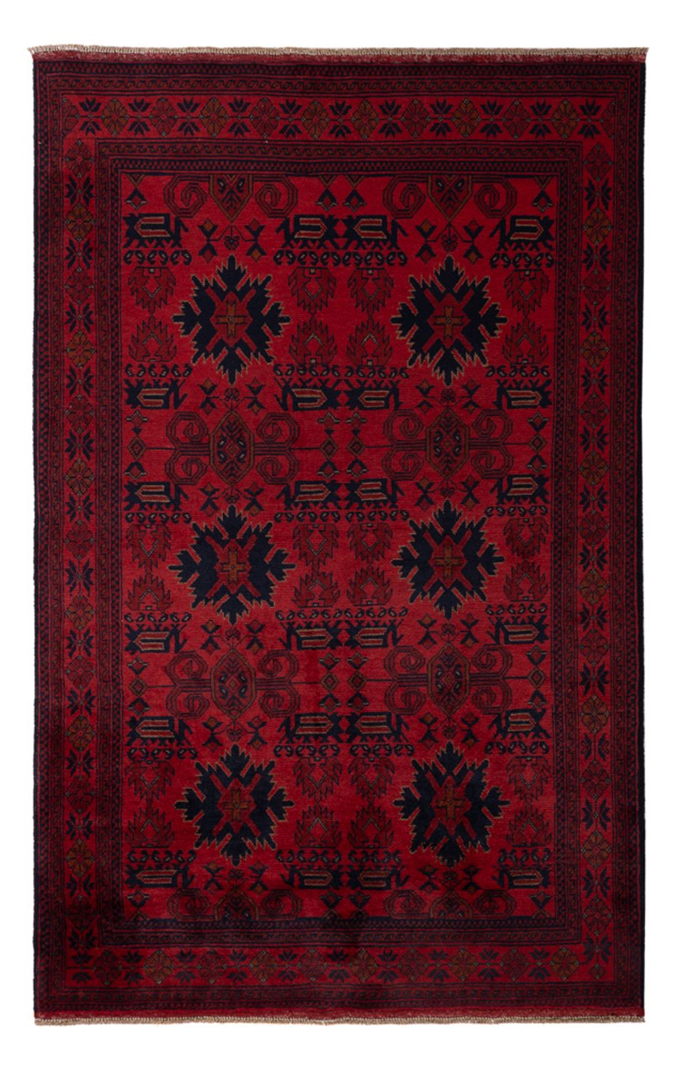 Afghaans tapijt - Kunduz - 199 x 123 cm - donkerrood