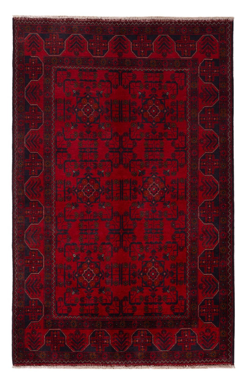 Afghaans tapijt - Kunduz - 201 x 126 cm - donkerrood