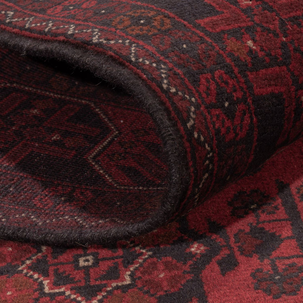 Afghaans tapijt - Kunduz - 201 x 126 cm - donkerrood