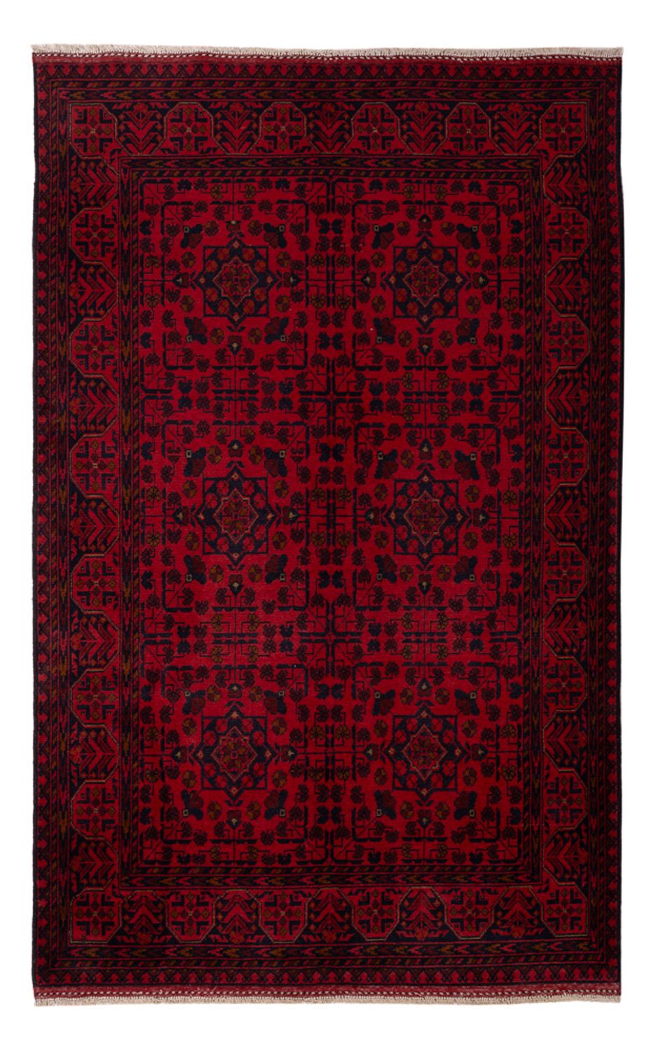 Afghaans tapijt - Kunduz - 200 x 127 cm - donkerrood