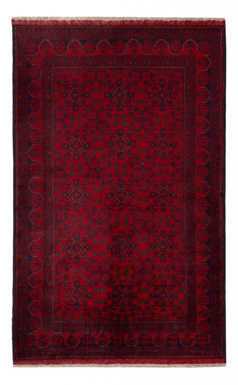 Afghaans tapijt - Kunduz - 195 x 123 cm - donkerrood