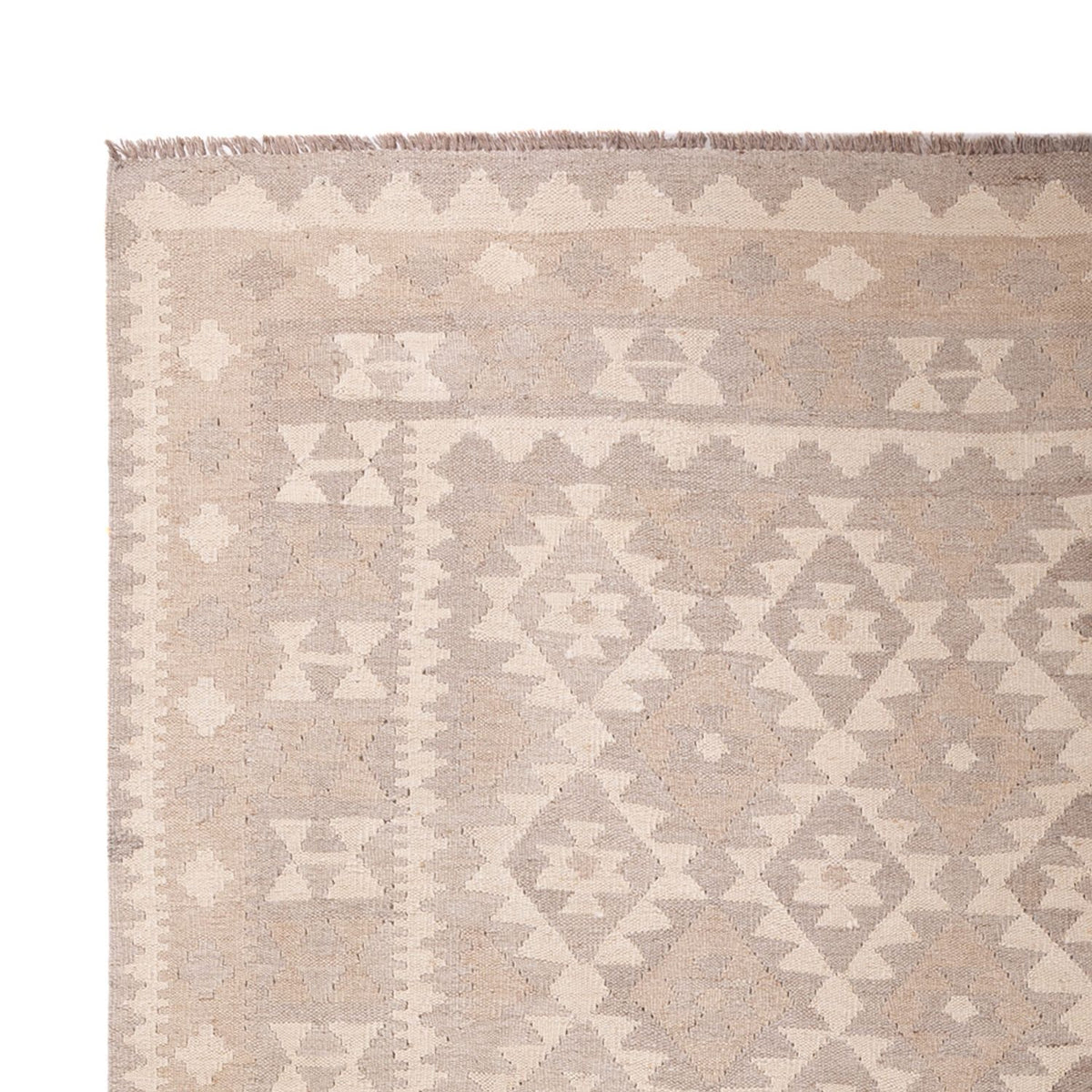 Kelim tapijt - Splash - 301 x 210 cm - lichtgrijs