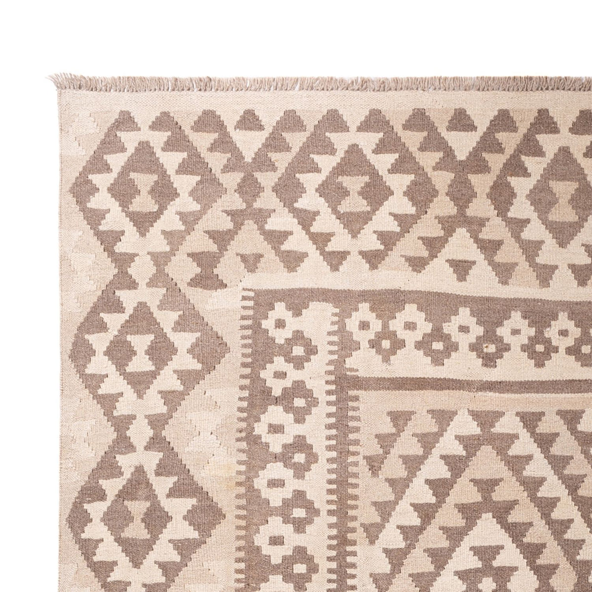 Kelim tapijt - Splash - 287 x 202 cm - lichtgrijs