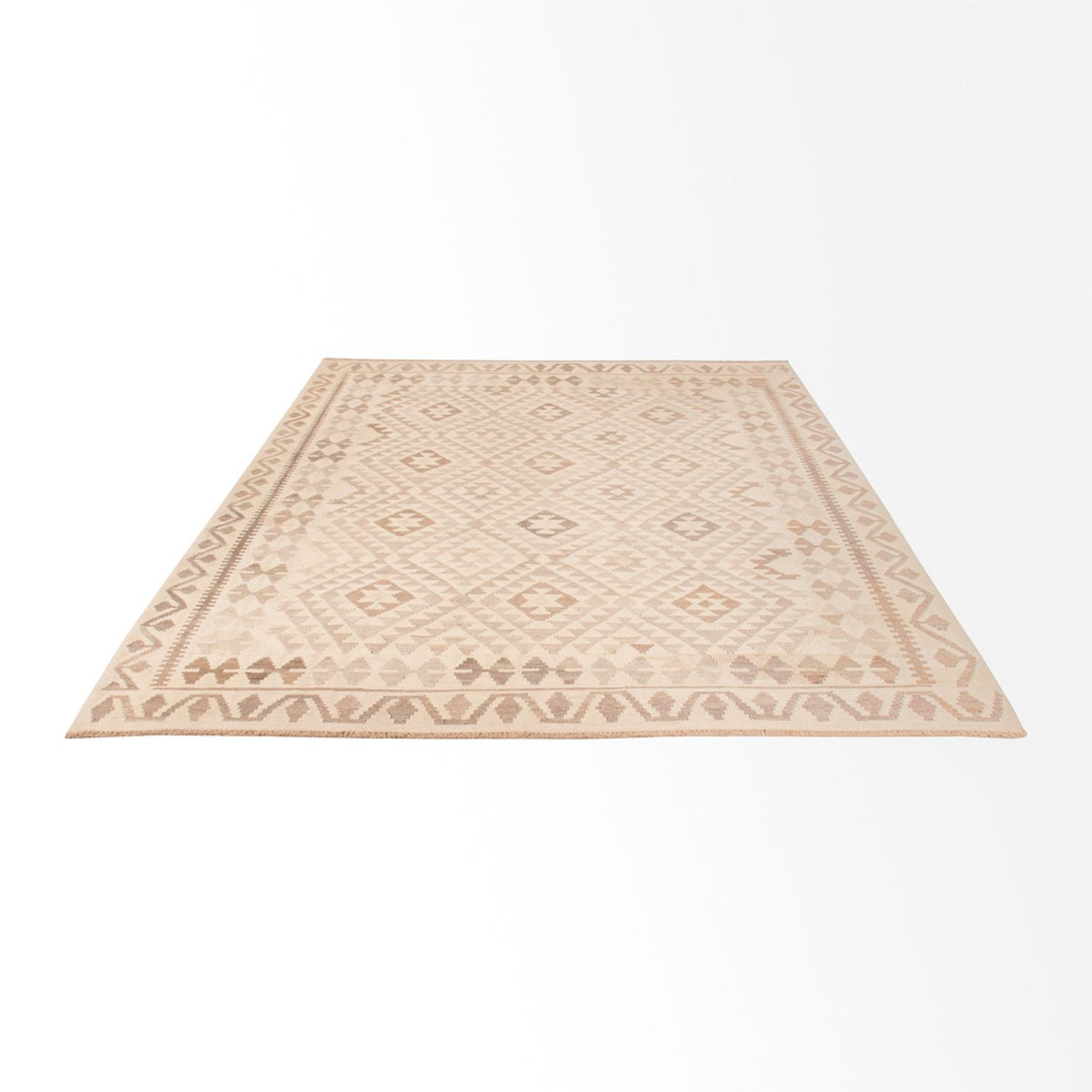 Kelim tapijt - Splash - 286 x 202 cm - lichtgrijs