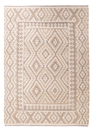 Kelim tapijt - Splash - 281 x 200 cm - lichtgrijs