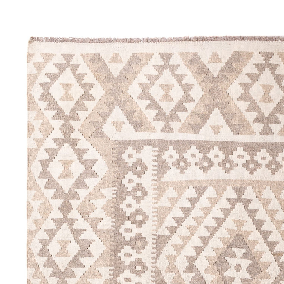 Kelim tapijt - Splash - 281 x 200 cm - lichtgrijs