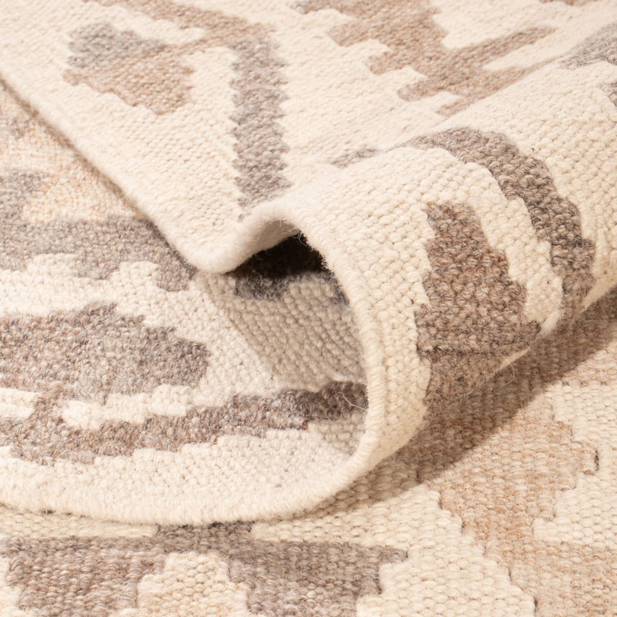 Kelim tapijt - Splash - 291 x 207 cm - lichtgrijs