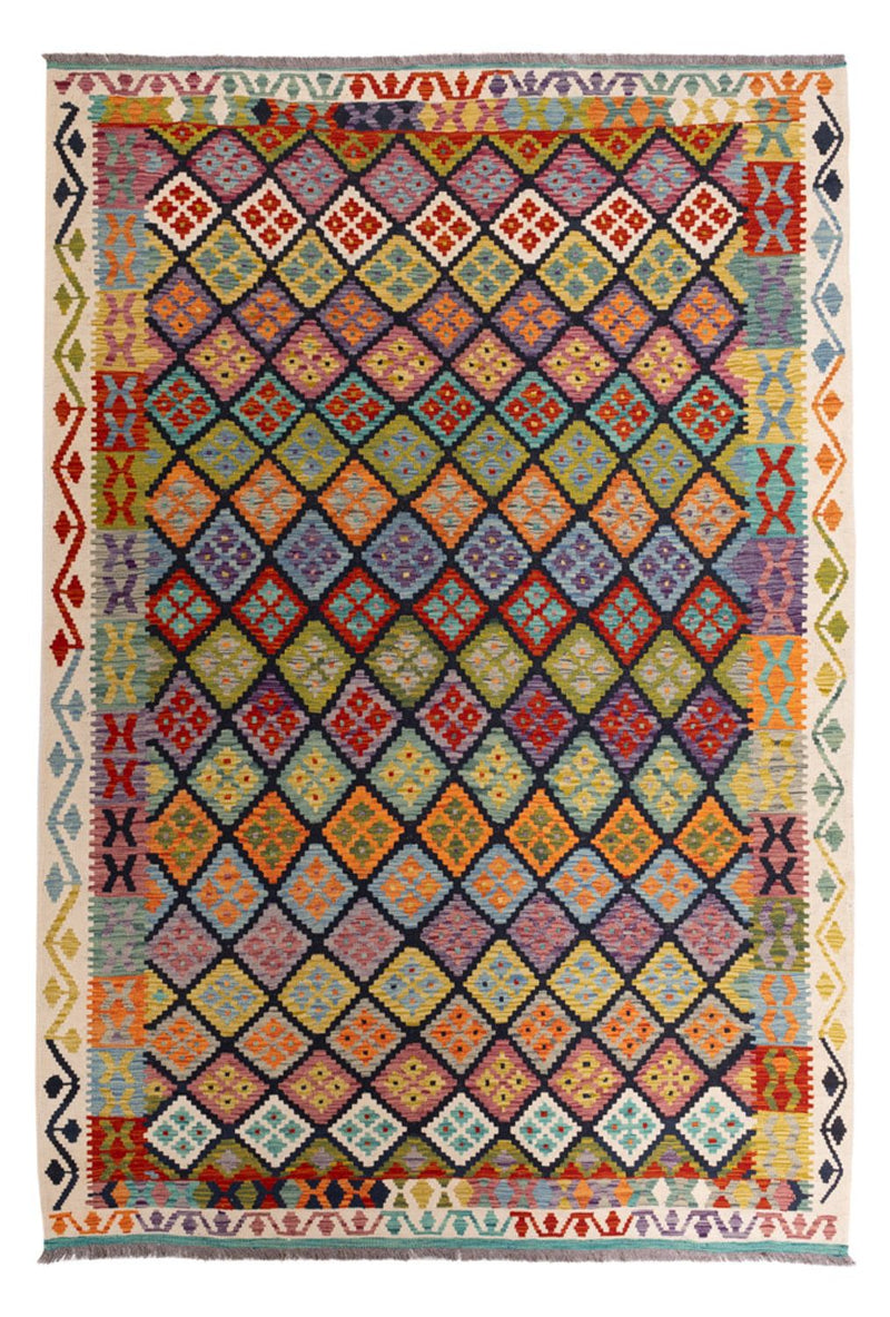 Kelim tapijt - Splash - 298 x 206 cm - veelkleurig