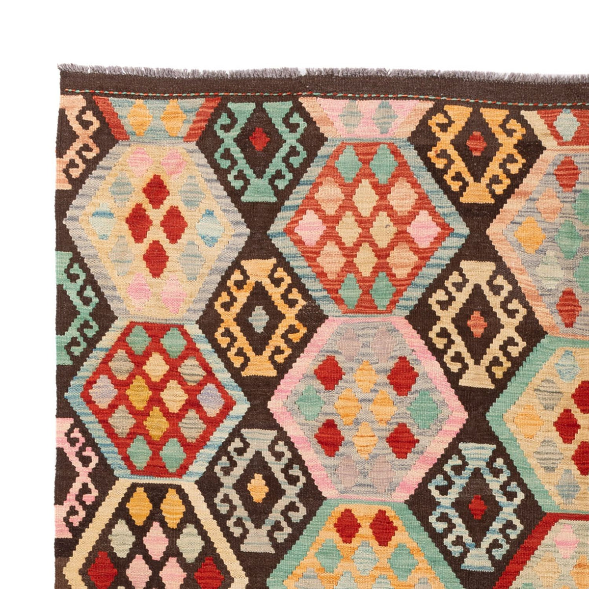 Kelim tapijt - Splash - 294 x 201 cm - veelkleurig