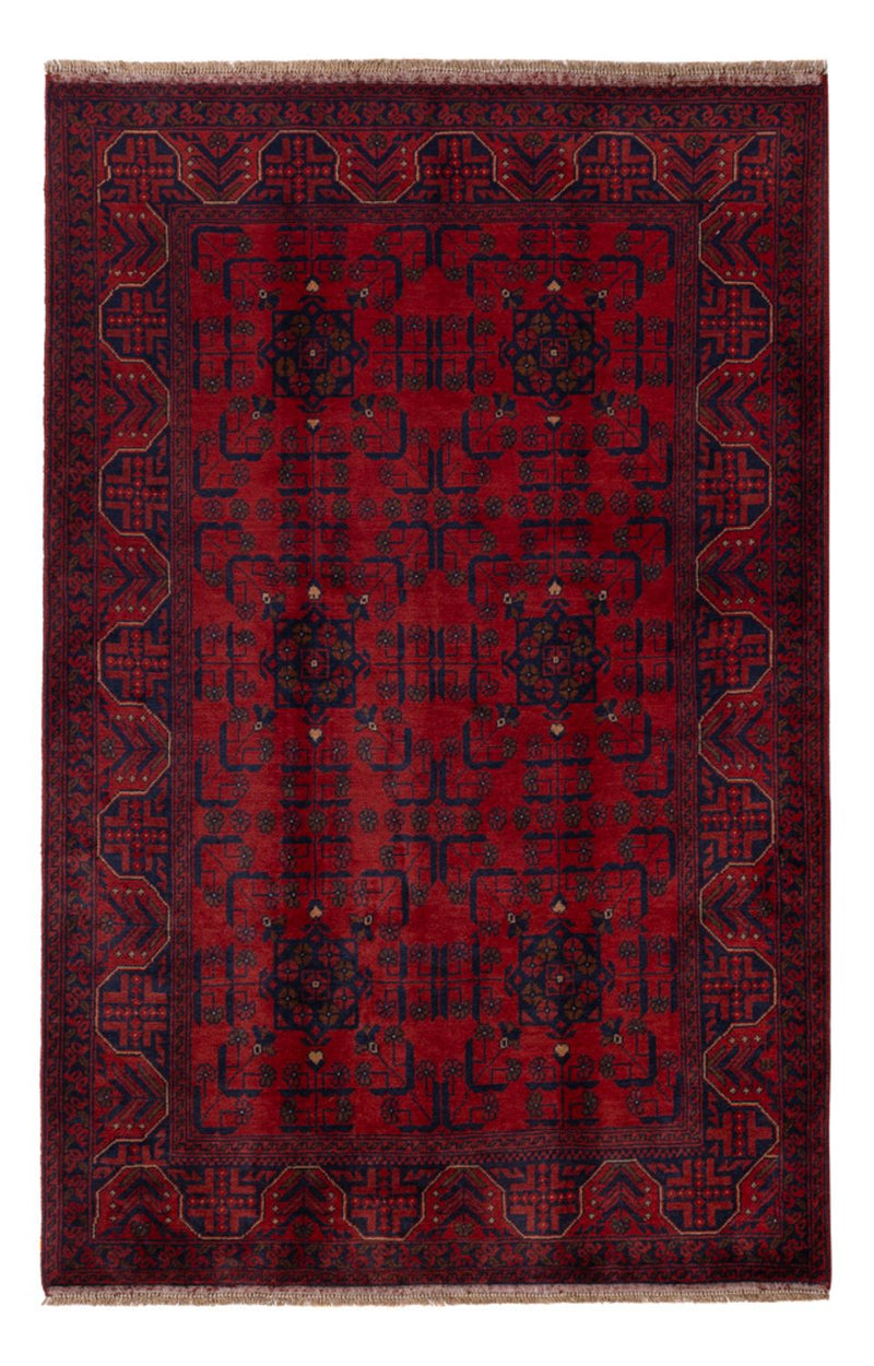 Afghaans tapijt - Kunduz - 199 x 132 cm - donkerrood