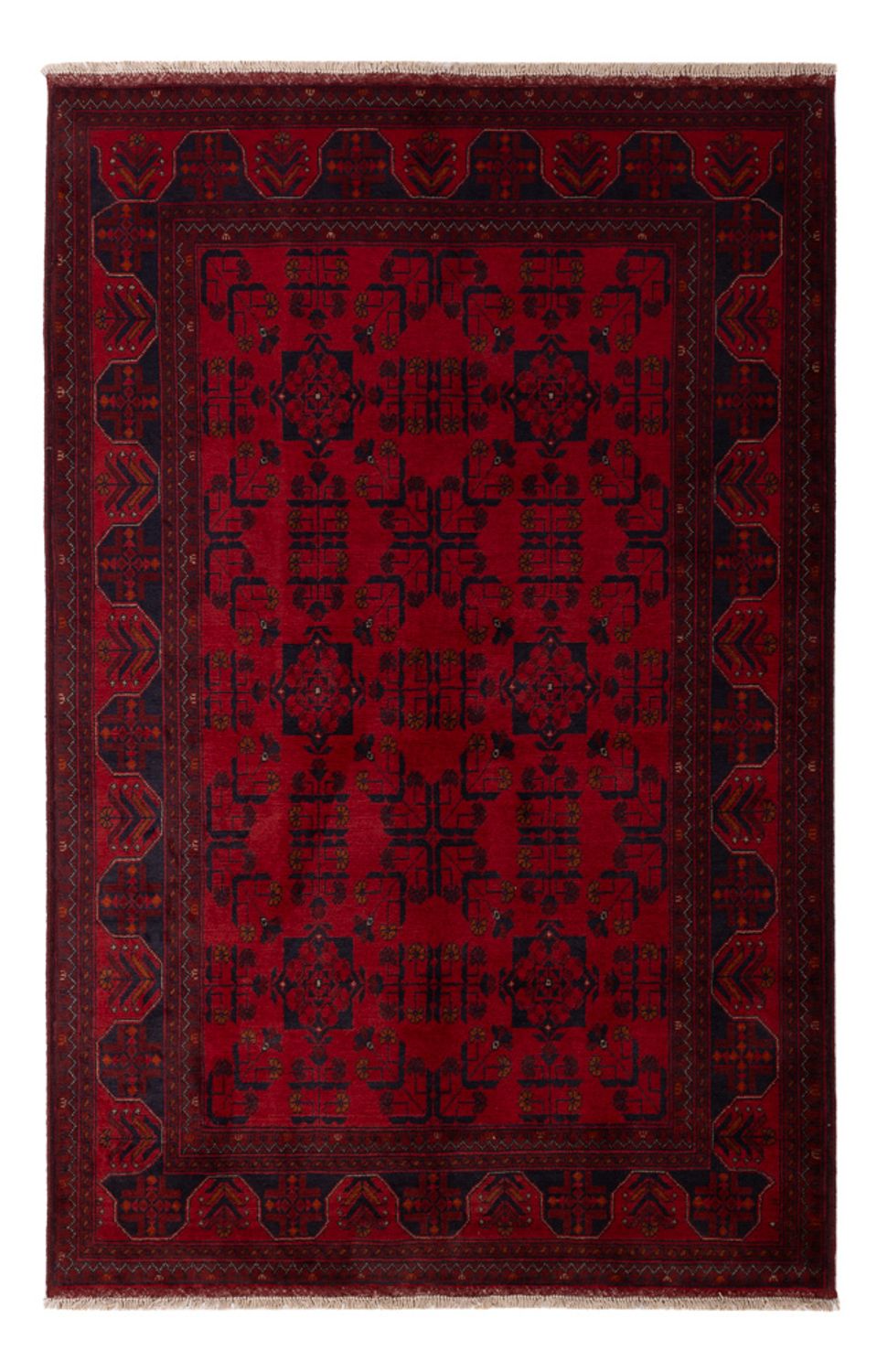 Afghaans tapijt - Kunduz - 195 x 125 cm - donkerrood