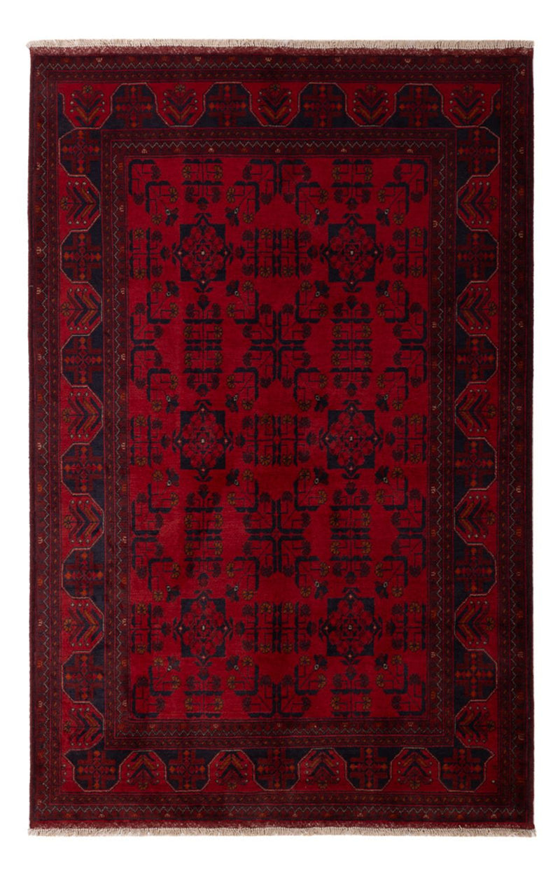 Afghaans tapijt - Kunduz - 195 x 125 cm - donkerrood