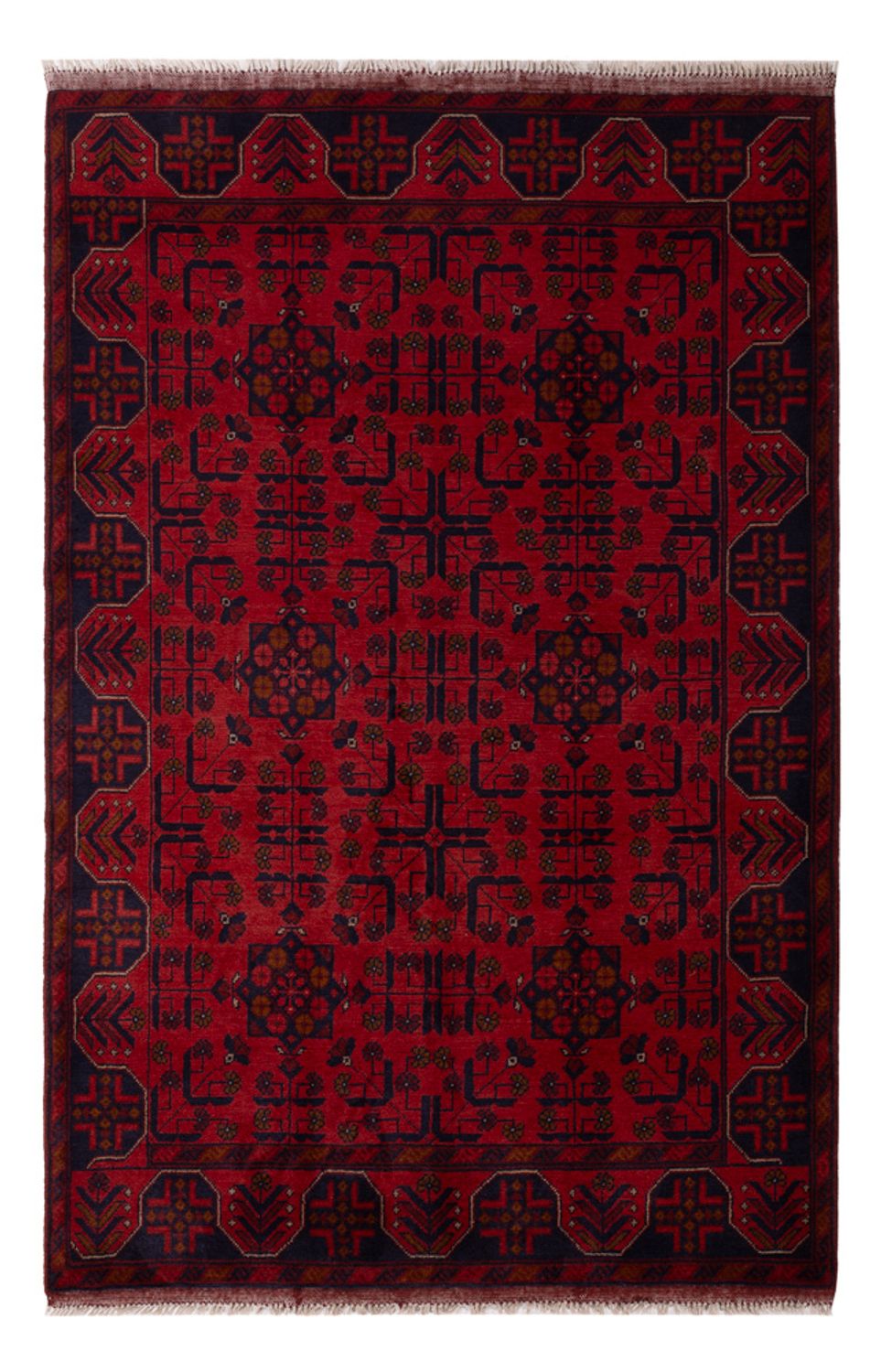 Afghaans tapijt - Kunduz - 196 x 130 cm - donkerrood
