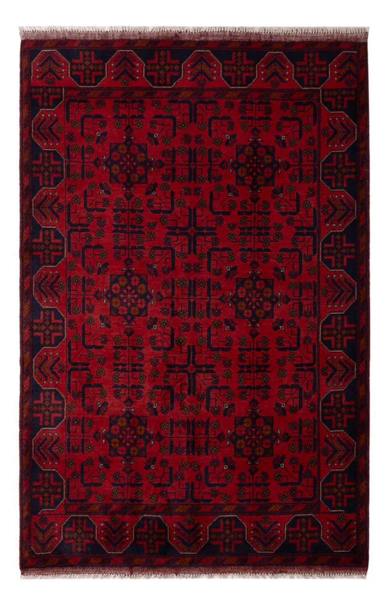 Afghaans tapijt - Kunduz - 196 x 130 cm - donkerrood